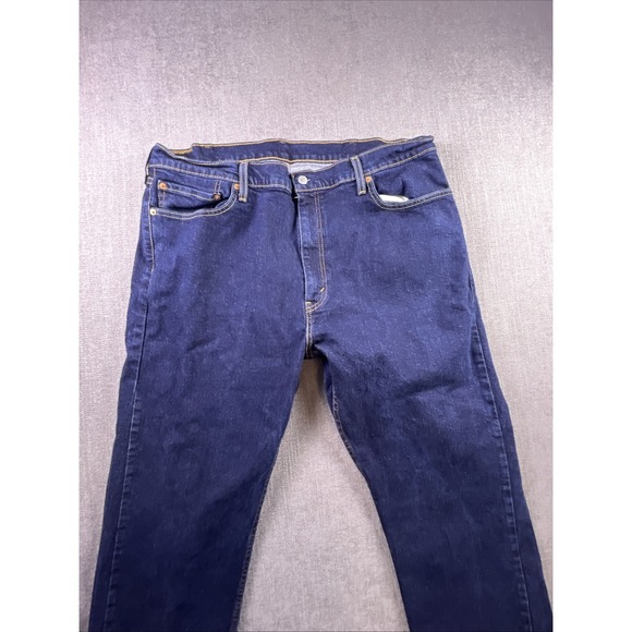Levi's 505 Jeans Men's 40x32 Blue Dark Straight Cowboy Biker Preppy Stretch - Picture 4 of 15